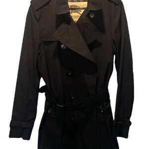 Burberry Black Double-Breasted Trench Coat with Belt